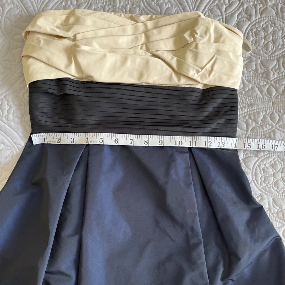 BCBGMAXAZRIA Cream Black Navy Bubble Night Out Dress size 10 - Picture 8 of 11